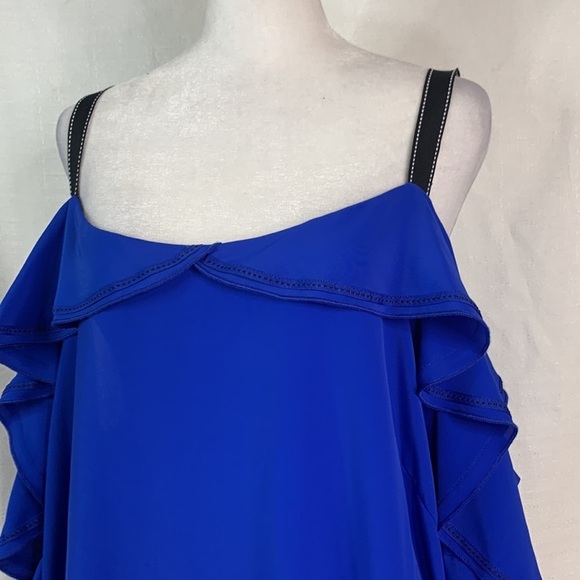 Gibson Latimer Blue Cold Shoulder Top- NWT - Picture 3 of 14
